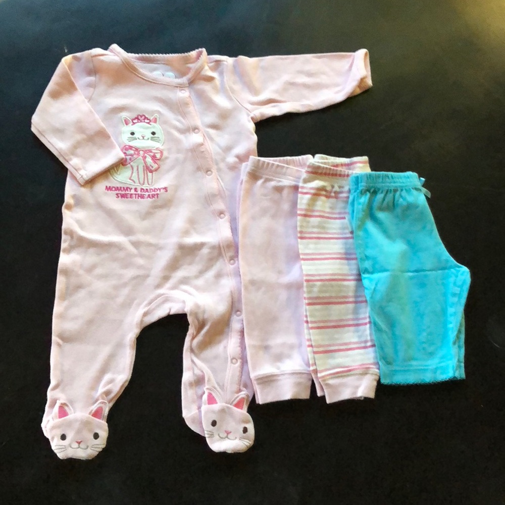 Lot of 4 Baby Girl’s Clothes Size 0 - 6 mos.
